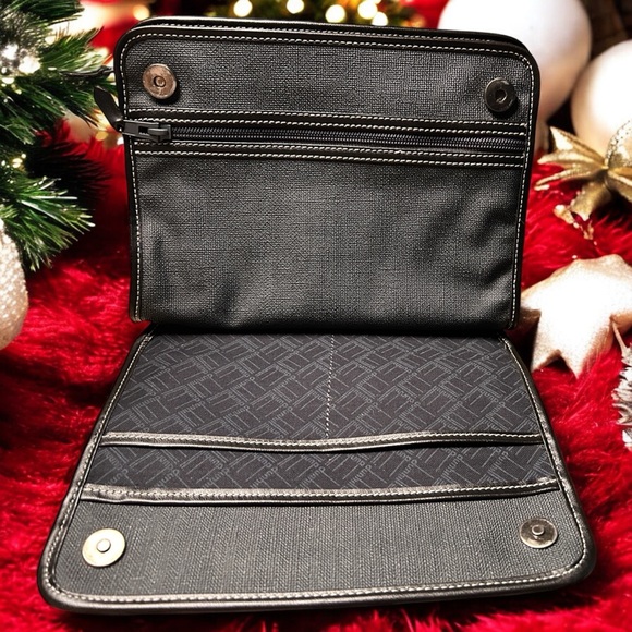 Dunhill Clutch / Travel / Business / Toiletry Bag Gorgeous Herringbone Interior - Picture 2 of 3